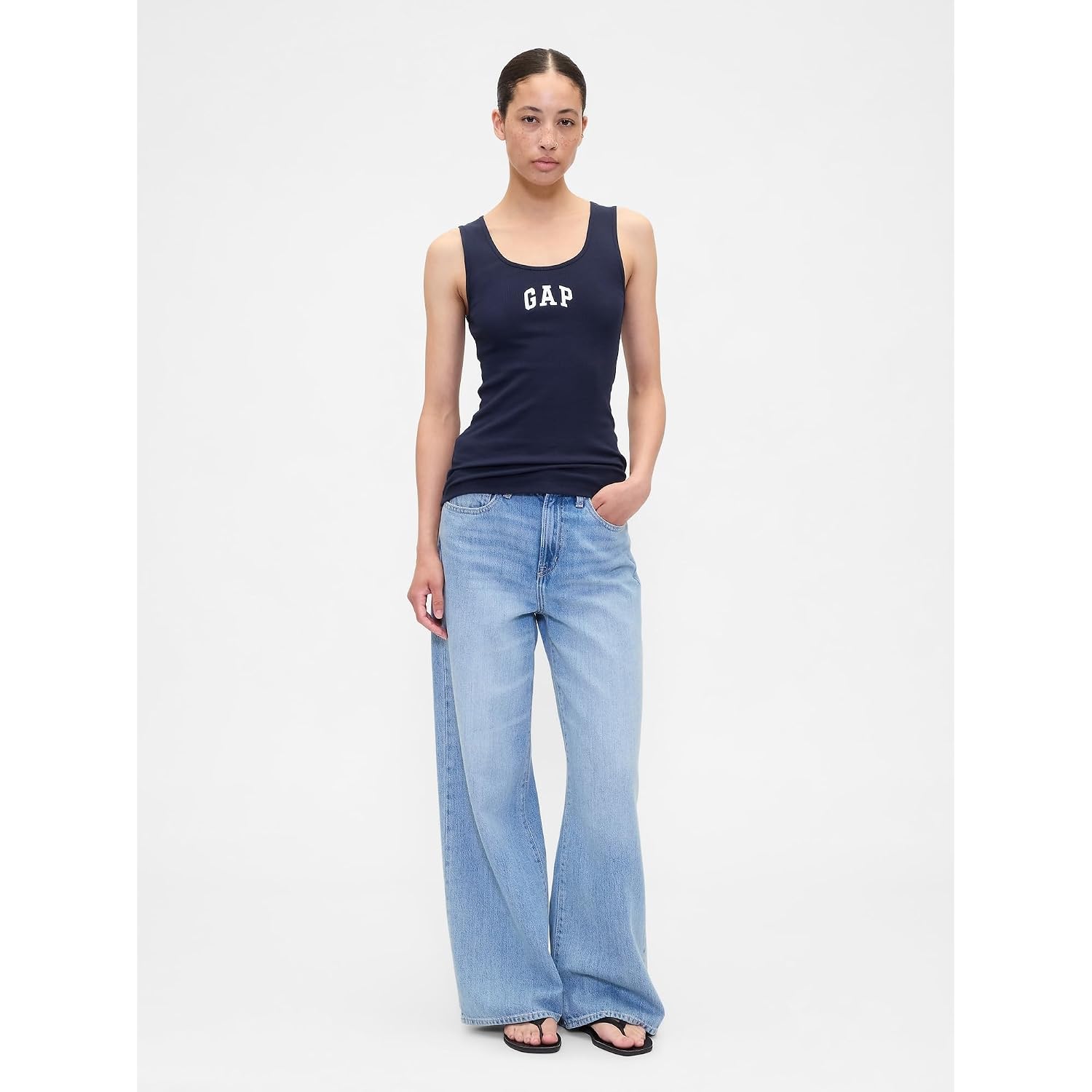 Gap Womens Ribbed Tank Top Logo