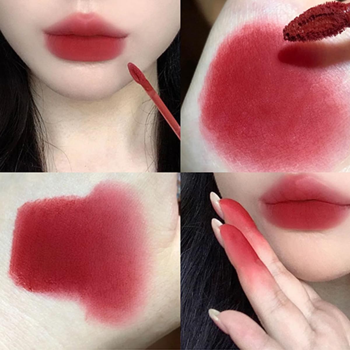 Baorder 3 Colors Cute Rabbit Matte Liquid Lipstick set, Velvet Lip Glaze 2 in 1 Key Chain Bunny Lip Gloss Lip Stain,Waterproof Long Lasting Non-Stick Cup Lip Clay for Girls