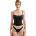 Women Double Line Square Neck Tank Top Summer Y2K Going Out Basic Cami Shirt