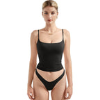 Women Double Line Square Neck Tank Top Summer Y2K Going Out Basic Cami Shirt