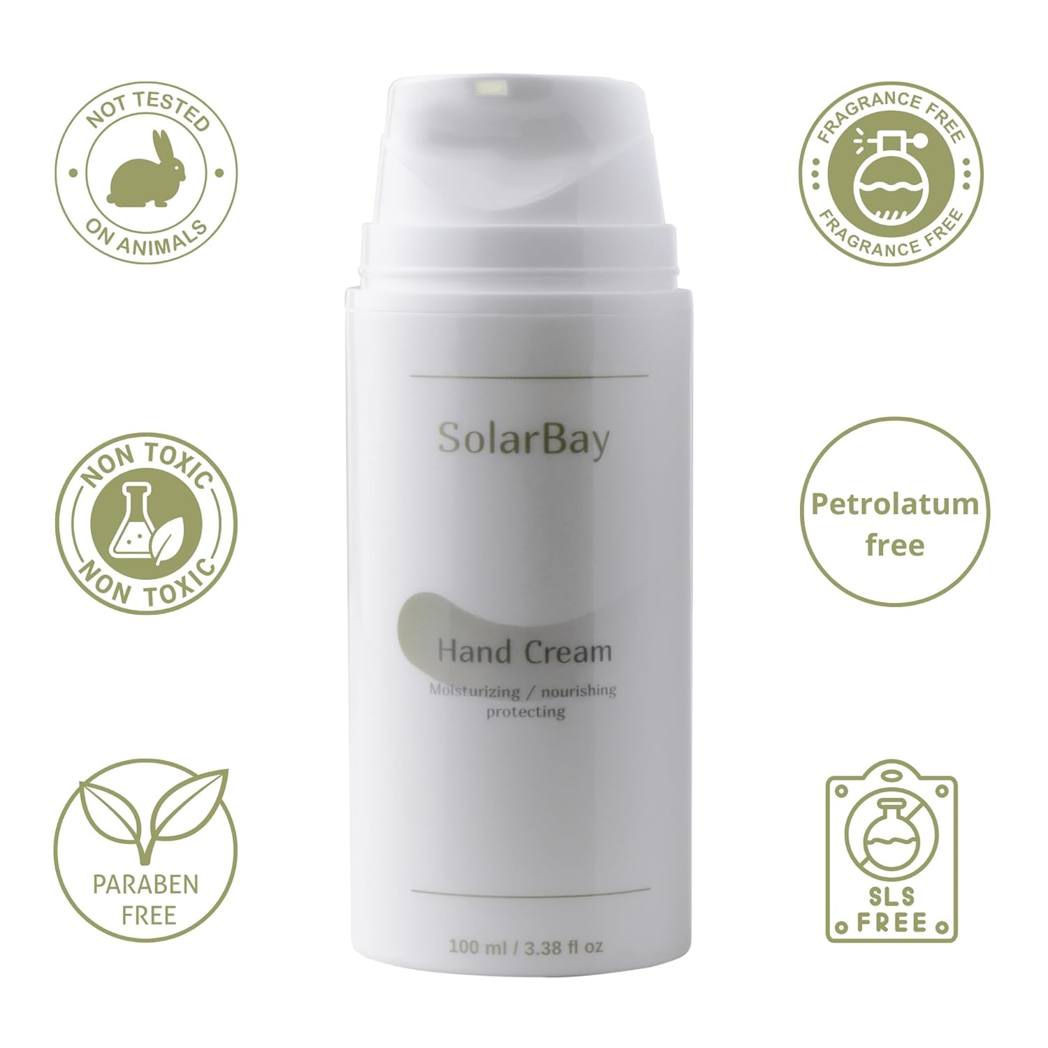 Hand Cream for Dry Cracked Hands-Shea Butter & Jojoba Oil-Moisturizing Lotion for Extremely Dry Skin, Fingertip & Cuticle Care-Vitamin E & Panthenol-For Women & Men-Airless Pump Bottle