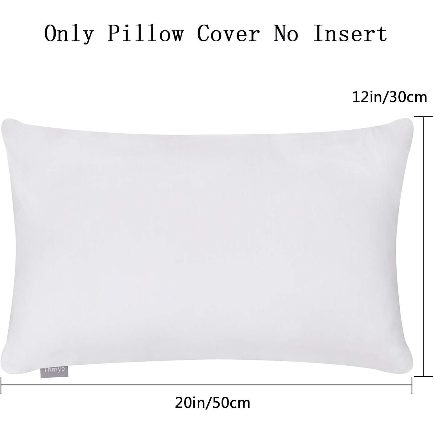 Thmyo 4-Pack 100% Cotton Lumbar Comfortable Solid Decorative Throw Pillow Case Rectangle Cushion Cover Diy Throw Pillowcase For Sofa Bed(Only Covers,Not Pillow Shams)(12X20Inch/30X50Cm,White)