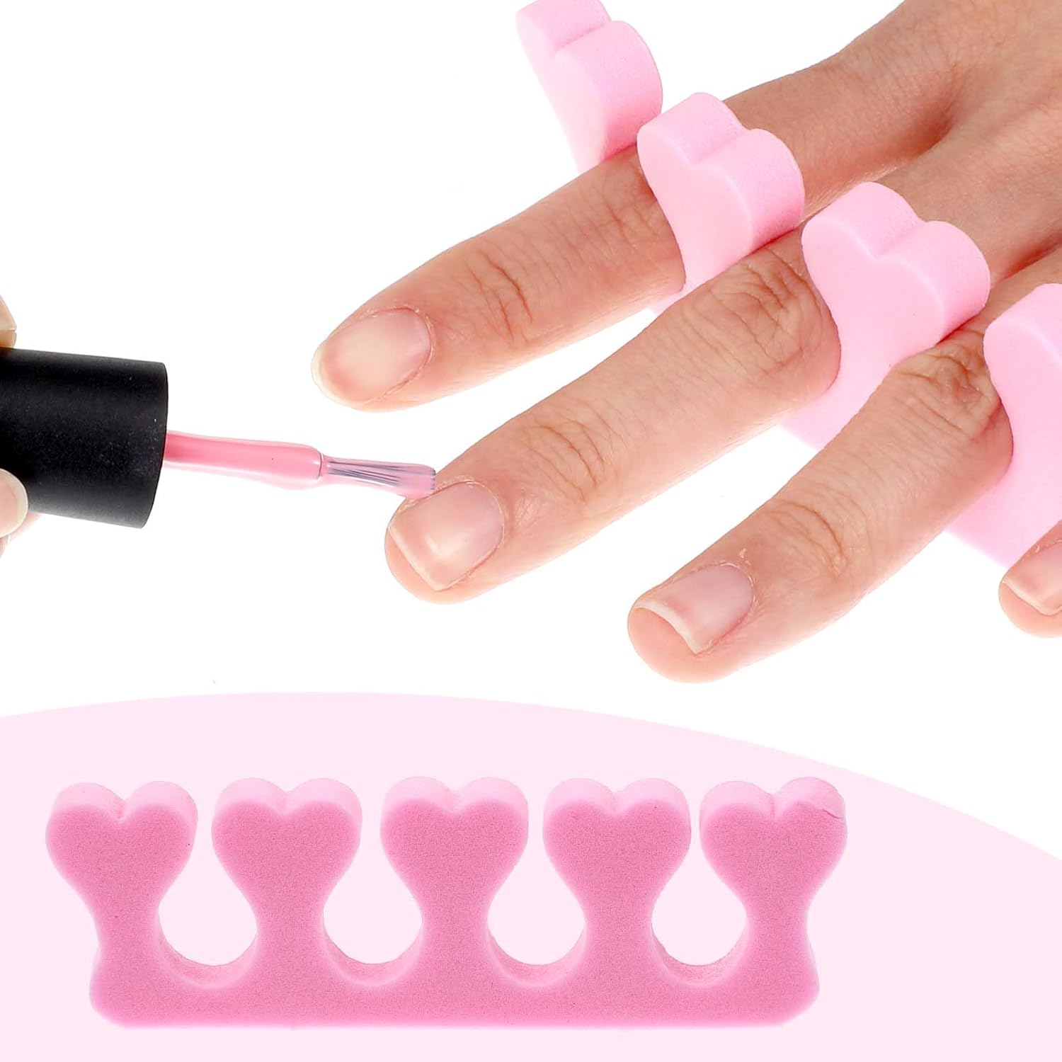 Piriuuo 12 Pcs Sponge Toe Separators for Pedicure, Soft Foam Toe Separators Comfortable Toe Separators for Women Flexible Toe Spacers for Pedicures Toe Dividers for Women Nail Art Pedicure Manicure
