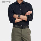 Xzqtive Men’S Metal Free Belt Hypoallergenic Leather Belts For Jeans Dress Nickle Free Tsa Belt With Black Buckle