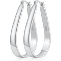 Sterling Silver Hoop Earrings for Women Large Oval Hoop Earrings Lightweight Big Gold Hoops Earrings Hypoallergenic 14K Gold Plated Hoops Earrings Non Tarnish Jewelry Gifts 20/30/40mm