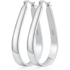 Sterling Silver Hoop Earrings for Women Large Oval Hoop Earrings Lightweight Big Gold Hoops Earrings Hypoallergenic 14K Gold Plated Hoops Earrings Non Tarnish Jewelry Gifts 20/30/40mm
