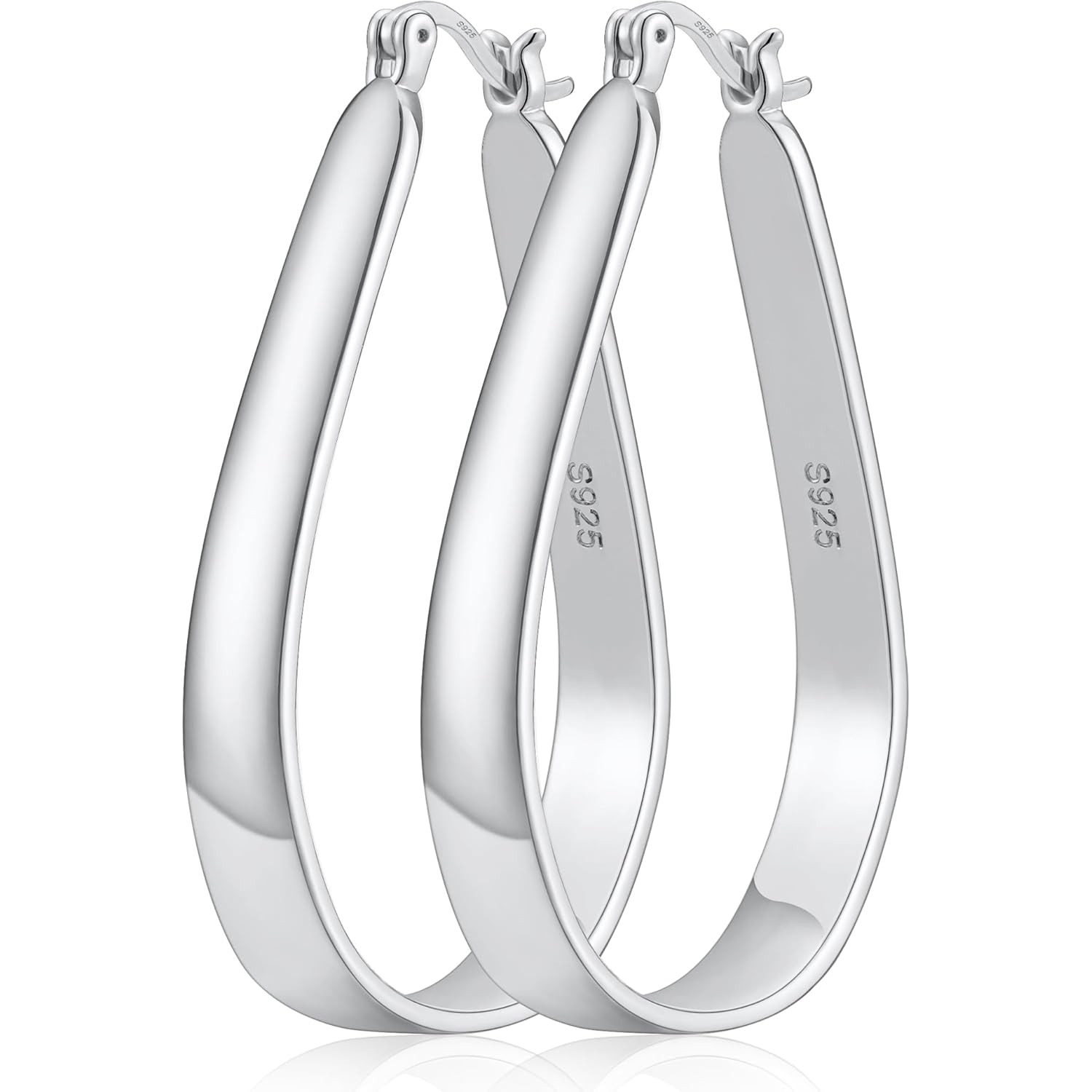 Sterling Silver Hoop Earrings for Women Large Oval Hoop Earrings Lightweight Big Gold Hoops Earrings Hypoallergenic 14K Gold Plated Hoops Earrings Non Tarnish Jewelry Gifts 20/30/40mm