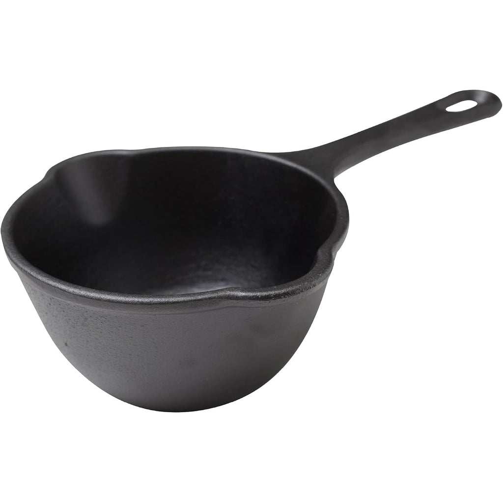 Victoria 0.5-Quart Cast Iron Saucepan, Small Cast Iron Melting Pot Seasoned With Flaxseed Oil, Made In Colombia, Black