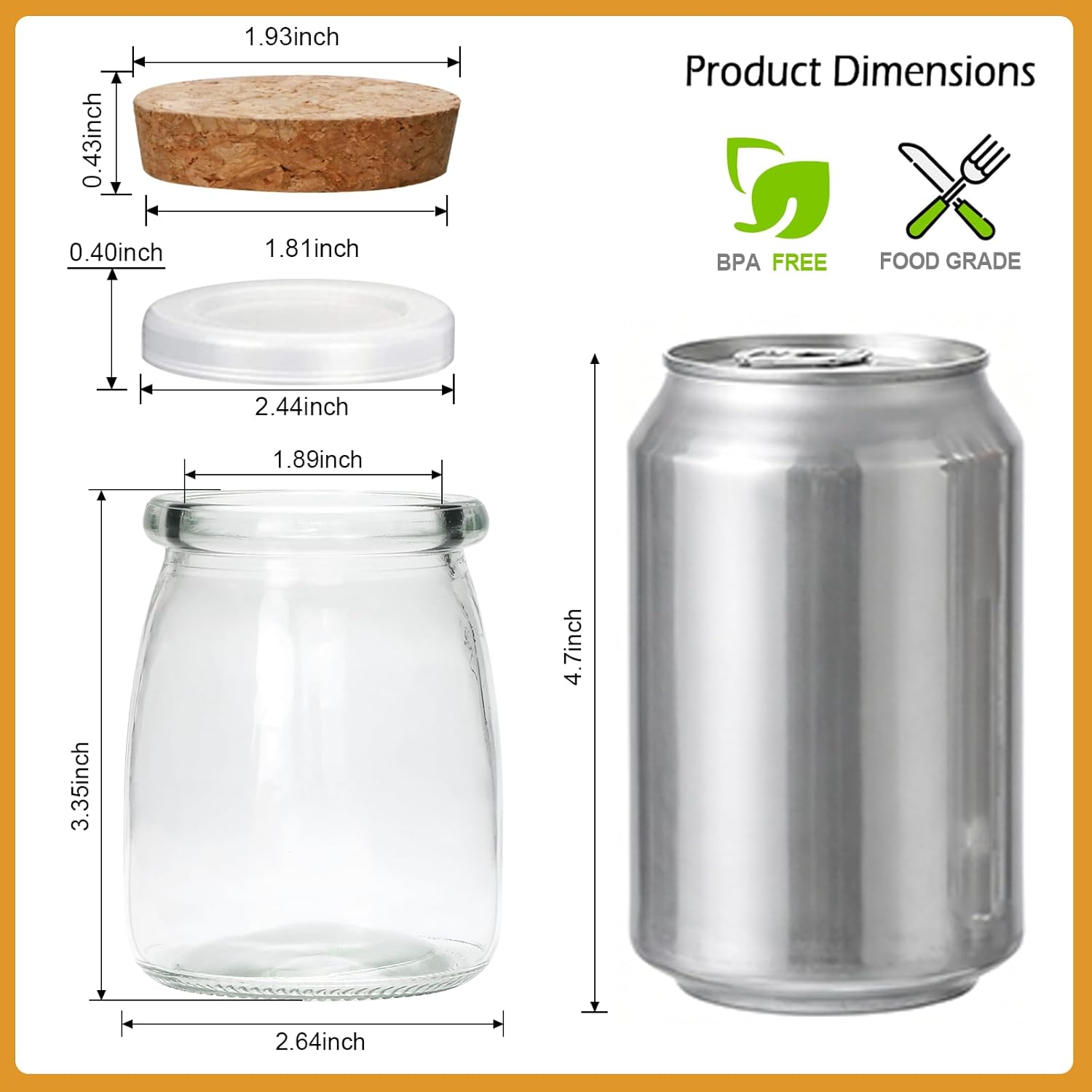 Mini Yogurt Jars 30 Pack, 7 oz Glass Favor Jars with Cork Lids, Pudding Containers with Lids, Mason Jar Wedding Favors Honey Pot with Label Tags and String