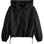 Verdusa Women'S Windbreaker Jacket Zip Up Hoodie Rain Jackets With Pocket