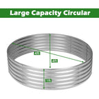 4X4X1Ft Round Raised Garden Beds Outdoor Steel Fire Pit Ring Flower Planter | Large Galvanized Metal Above Ground Boxes Kit For Gardening Vegetables Outside