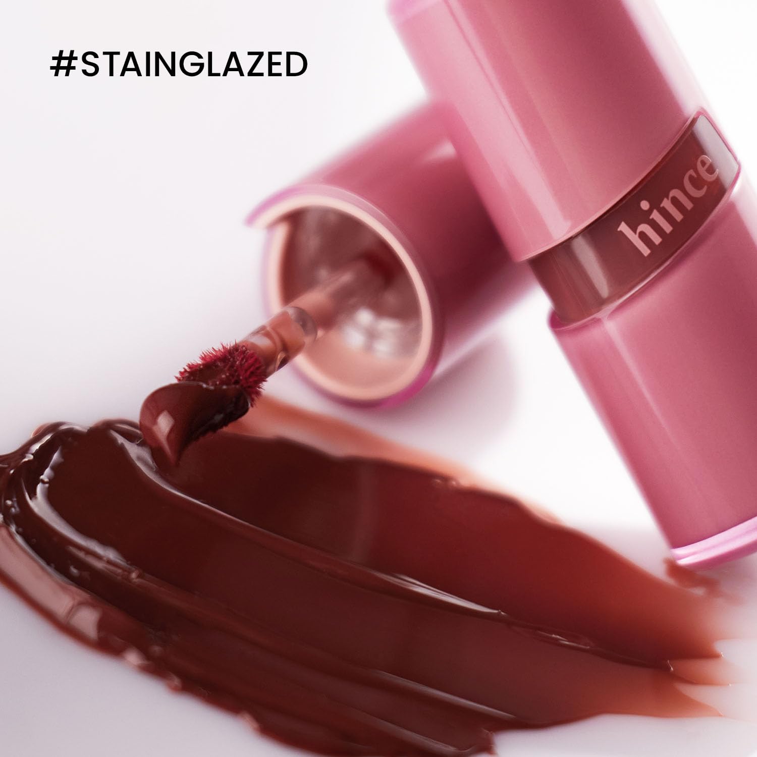 HINCE Raw Glow Lip Tint - Stain Glazed, Glossy Dewy Lip Gloss, Non Sticky & Long Wearing for Natural Glass Glow, Hydrating, Moisturizing Liquid Lipstick, Vegan, 0.13 fl.oz. (RAW ROSE, 02)