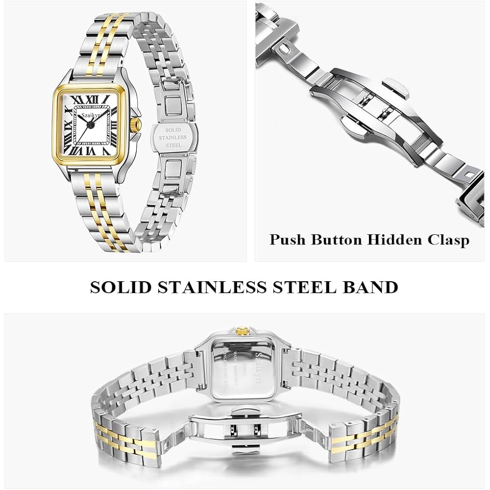 Szaikyri Classic Square Watches For Women With Roman Numerals Ladies Casual Dress Watch