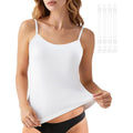 Imucci Camisole Tops For Women Nude Tank Top Double Lined Scoop Neck Spaghetti Strap Tank Top With Adjustable Clear Straps
