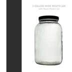 North Mountain Supply 1 Gallon Glass Jar Wide Mouth with Black Plastic Lid - USDA, BPA-Free, Made in the USA - for Fermenting, Storing, Canning, and Much More!