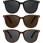 Retro Polarized Sunglasses For Women Men Big Frame Vintage Style Trendy Shade Uv400 Protection Lens Sun Glasses