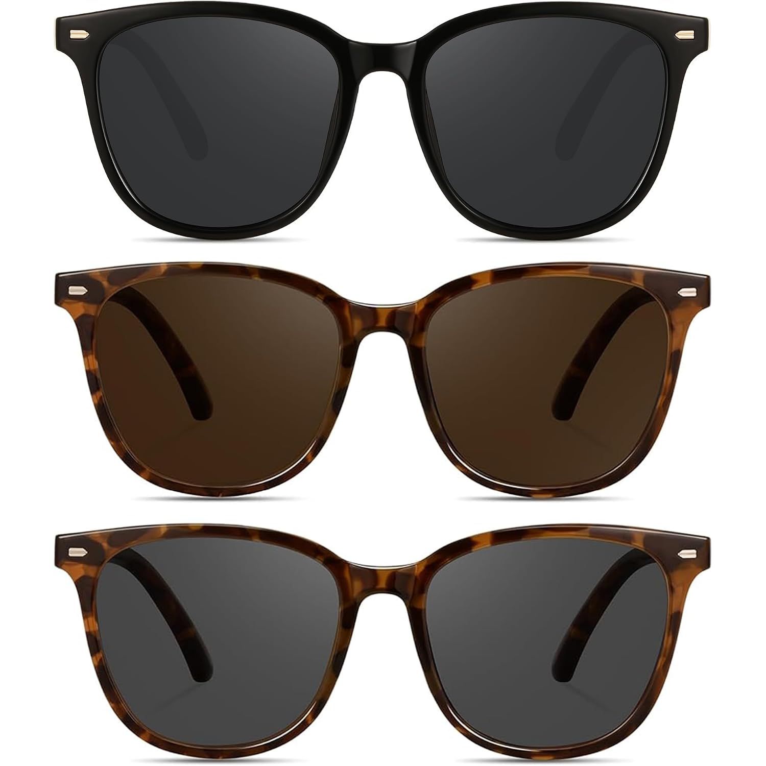 Retro Polarized Sunglasses For Women Men Big Frame Vintage Style Trendy Shade Uv400 Protection Lens Sun Glasses