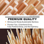 Hopelf 6" Natural Bamboo Skewers For Bbq，Appetiser，Fruit，Cocktail，Kabob，Chocolate Fountain，Grilling，Barbecue，Kitchen，Crafting And Party. Φ=4Mm, More Size Choices 8"/10"/12"/14"/16"/30"(100 Pcs)