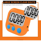 6 Pack Small Digital Kitchen Timer Magnetic Back And On/Off Switch,Minute Second Count Up Countdown (Multicolored)