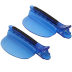 Heat Insulation Sectioning Clips, 2Pcs Blue Hair Styling Clips - Wig & Extension Separator Tools 7-Tooth Design (9.5X4.5Cm/3.7X1.7In) For Highlighting, Dyeing, Salon & Home Use