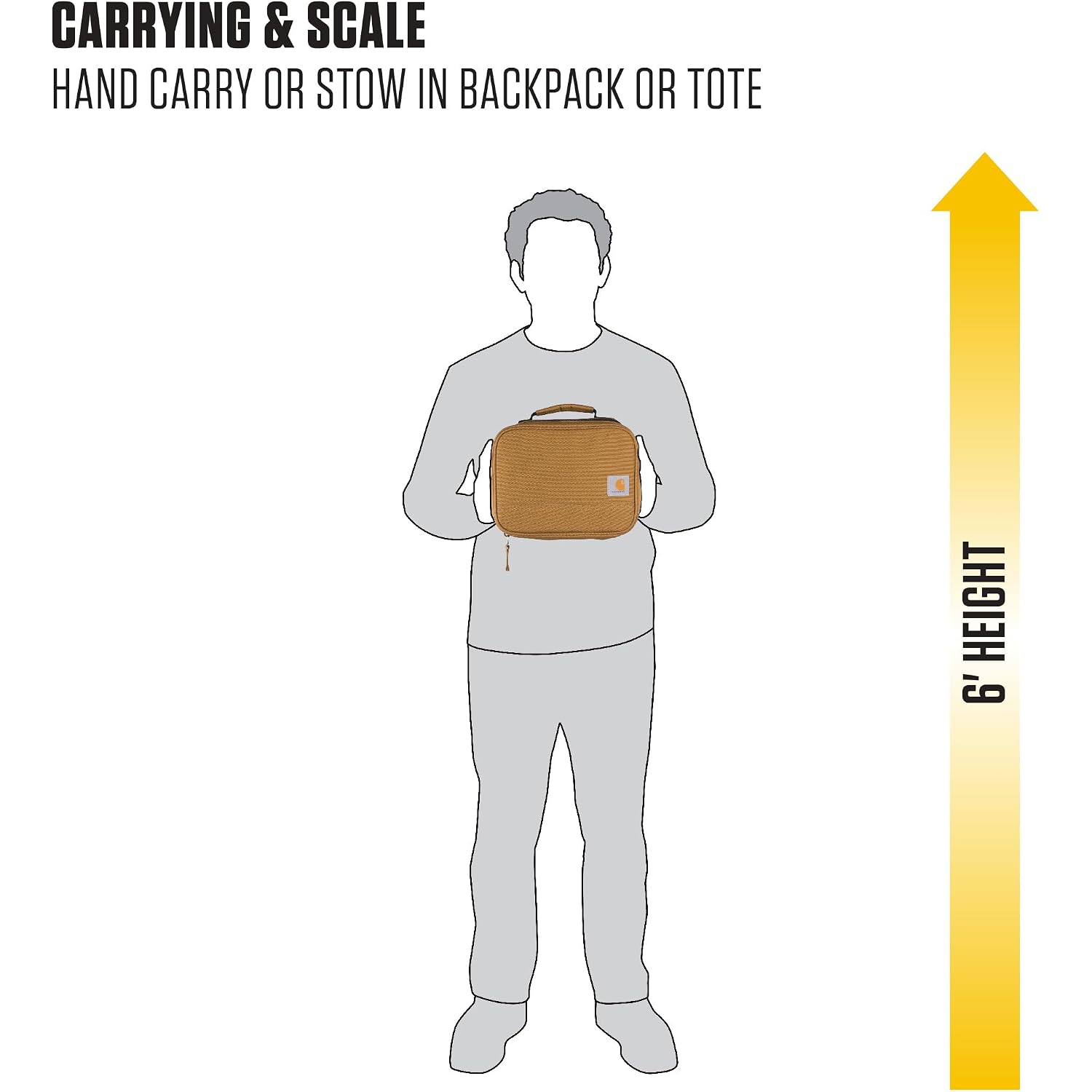 Carhartt Insulated Lunch Cooler For Men And Women, Fully Insulated Lunch Pale For Everyday Use, 4 Can (Black)