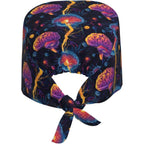 Funny Banana Working Cap, Scrub Cap With Sweatband, Adjustable Tie Back Hat Breathable Headgear For Women/Men