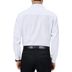 Alimens & Gentle Mens Dress Shirts 4-Way Stretch Long Sleeve Collared Casual Solid Wedding Dating Button Down Shirt