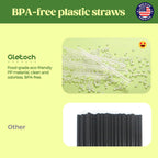 Glotoch Express 500Pcs Individually Wrapped Clear Plastic Straws, 7.75'' Long, 0.24'' Diameter Disposable Drinking Straws For Every Occasion, Party, Made In Usa