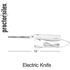 Proctor Silex Easy Slice Electric Knife for Meat Slicing, Poultry, Bread, Crafting Foam and More, Lightweight with Contoured Grip, White, (74312)