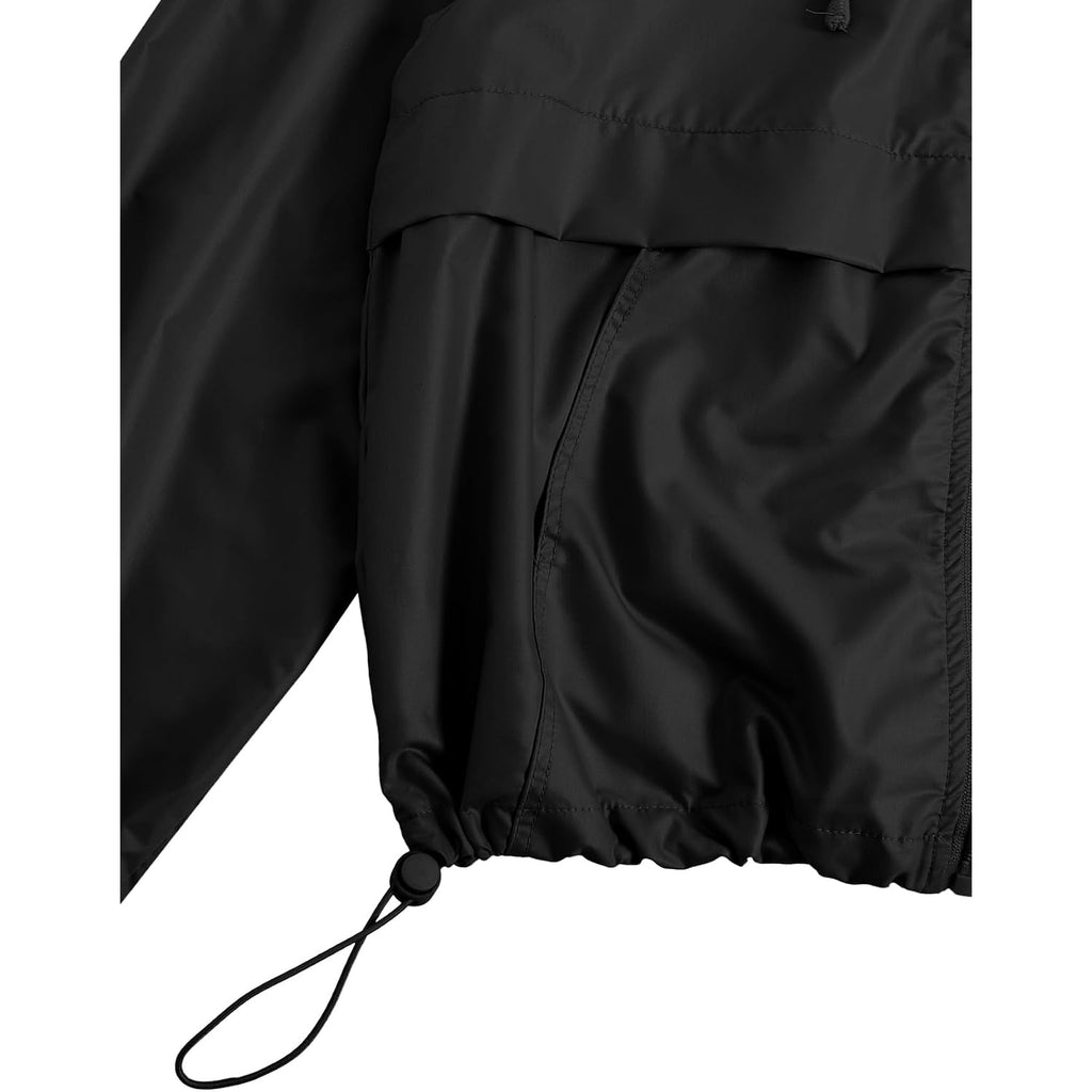 Verdusa Women'S Windbreaker Jacket Zip Up Hoodie Rain Jackets With Pocket
