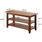 Xkzg Shoe Rack Bench Wooden Shoe Storage Bench Entryway Bench, Brown, 31.5" | Rubber Wood, Shoe Bench For Entryway, Living Room, Bedroom, Balcony, 31.5"W X 11.8"D X 16.5"H