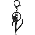 A-Z Heart Initial Letter Keychain, Stainless Steel Alphabet Charm for Handbags, Gift for Women and Girls