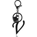 A-Z Heart Initial Letter Keychain, Stainless Steel Alphabet Charm for Handbags, Gift for Women and Girls