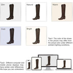 wetkiss Cowboy Boots for Women Knee High Cowgirl Tall Boots with Classic Retro Embroidered Chunky Heel Slip On Pointed Toe Womens Western Boots for Girls Ladies