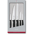Victorinox Swiss Classic Kitchen Set, 5 Pieces - Utility & Bread Knives | Durable Ergonomic Set With Paring, Carving, And Bread Knives. Made In Switzerland, Dishwasher Safe, And Black Handles.