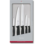 Victorinox Swiss Classic Kitchen Set, 5 Pieces - Utility & Bread Knives | Durable Ergonomic Set With Paring, Carving, And Bread Knives. Made In Switzerland, Dishwasher Safe, And Black Handles.