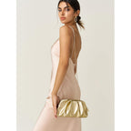 SWEETV CHUNLI Dressy Vegan Leather Clutch Purse for Women Formal, Soft Pleated PU Evening Clutch for Weddings, Proms