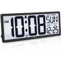 Backlight Digital Wall Clock Battery Operated - With Temperature And Date 14.5'' Large Digital Wall Clock, Easy To Read And Set, Auto Dst