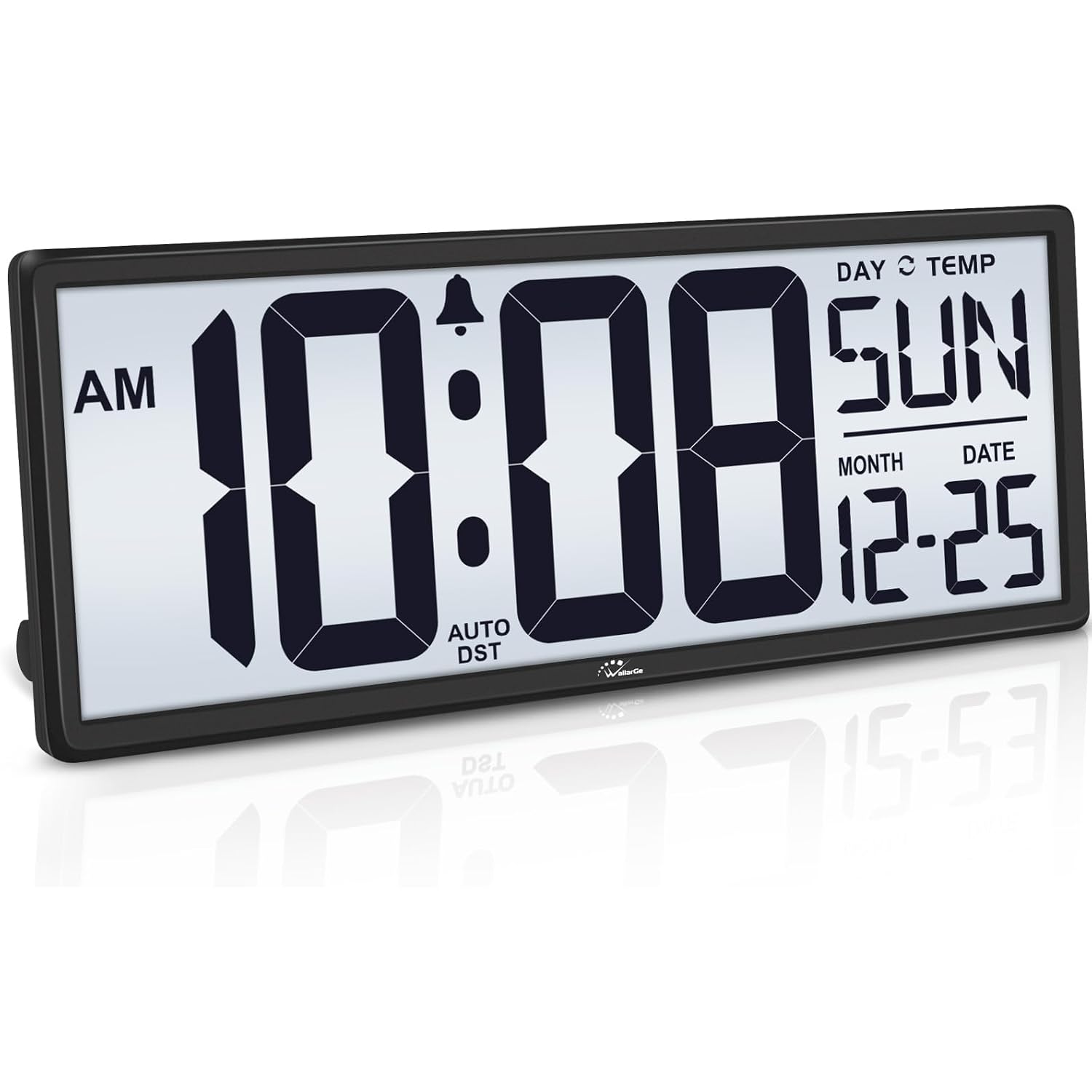 Backlight Digital Wall Clock Battery Operated - With Temperature And Date 14.5'' Large Digital Wall Clock, Easy To Read And Set, Auto Dst