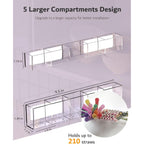 Upgraded 9.5'' Large Acrylic Straw Holder For Cabinet Door, Adjustable Space-Saving Straw Organizer Storage Dispenser For Cabinet With Ultra Sticky Adhesive Strips, 2-Part Rack, Drainage Holes