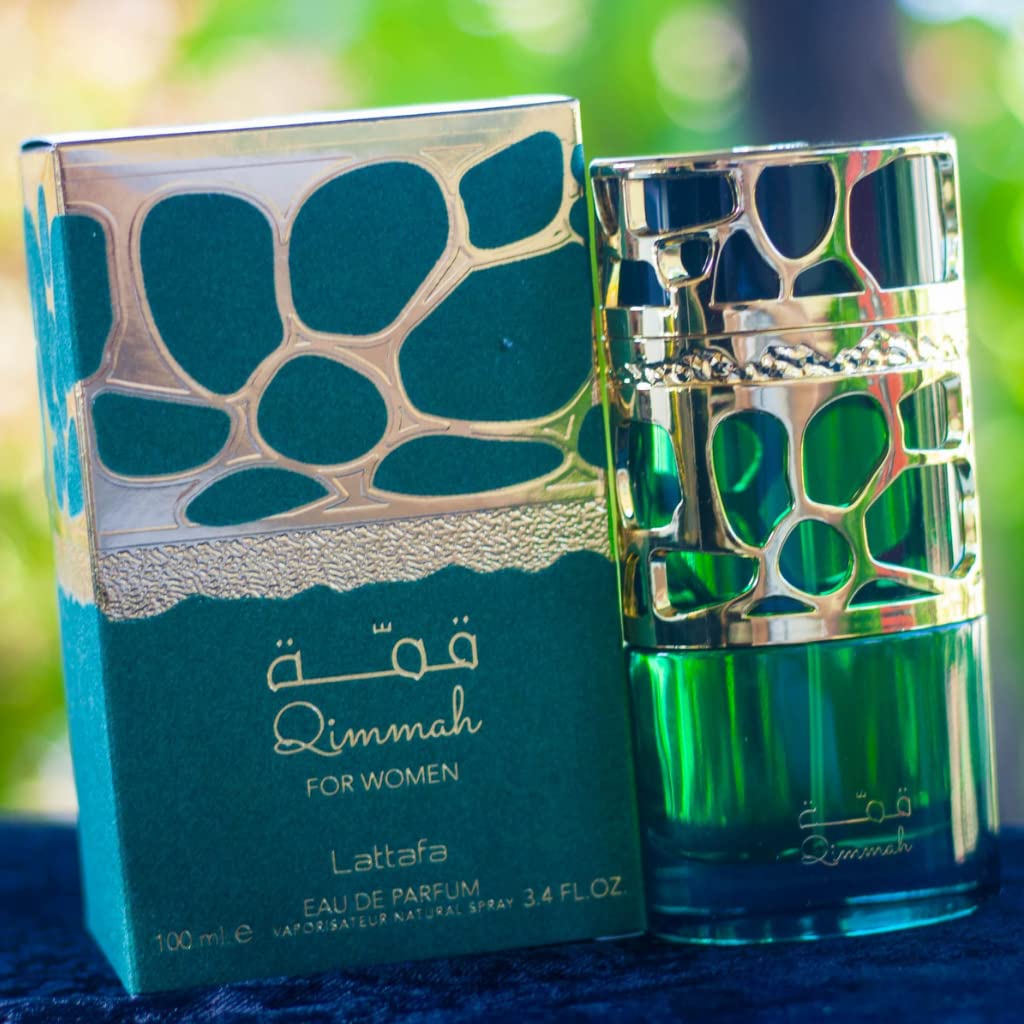 Lattafa Perfumes Qimmah For Women Edp (Eau De Parfum) - 100Ml (3.4 Oz) |Featuring Notes: Cedar, Oudh, Myrrh, Amber, Lavender I
