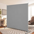 Rantila Single Large Panel Room Divider, Privacy Screen For Office, Partition Separators, Freestanding Divider 71''W X 69.5''H, Grey