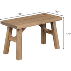 Wnutrees Sawmill Solid Wood Bench, 30" Farmhouse Entryway Bench, Natural | Rustic Hallway Seat For End Of Bed, Living Room, Dining Area, Handcraft Finish