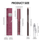 Erinde Lip Liner and Gloss Set, 2 Colors Nourishing Lip Gloss & Brown Lip Liner Combo Sets, Non-Sticky Plumping Lip Kit for Women, Lightweight Long Wear, Natural Nude Tinted Lip Glow Oil, SET B