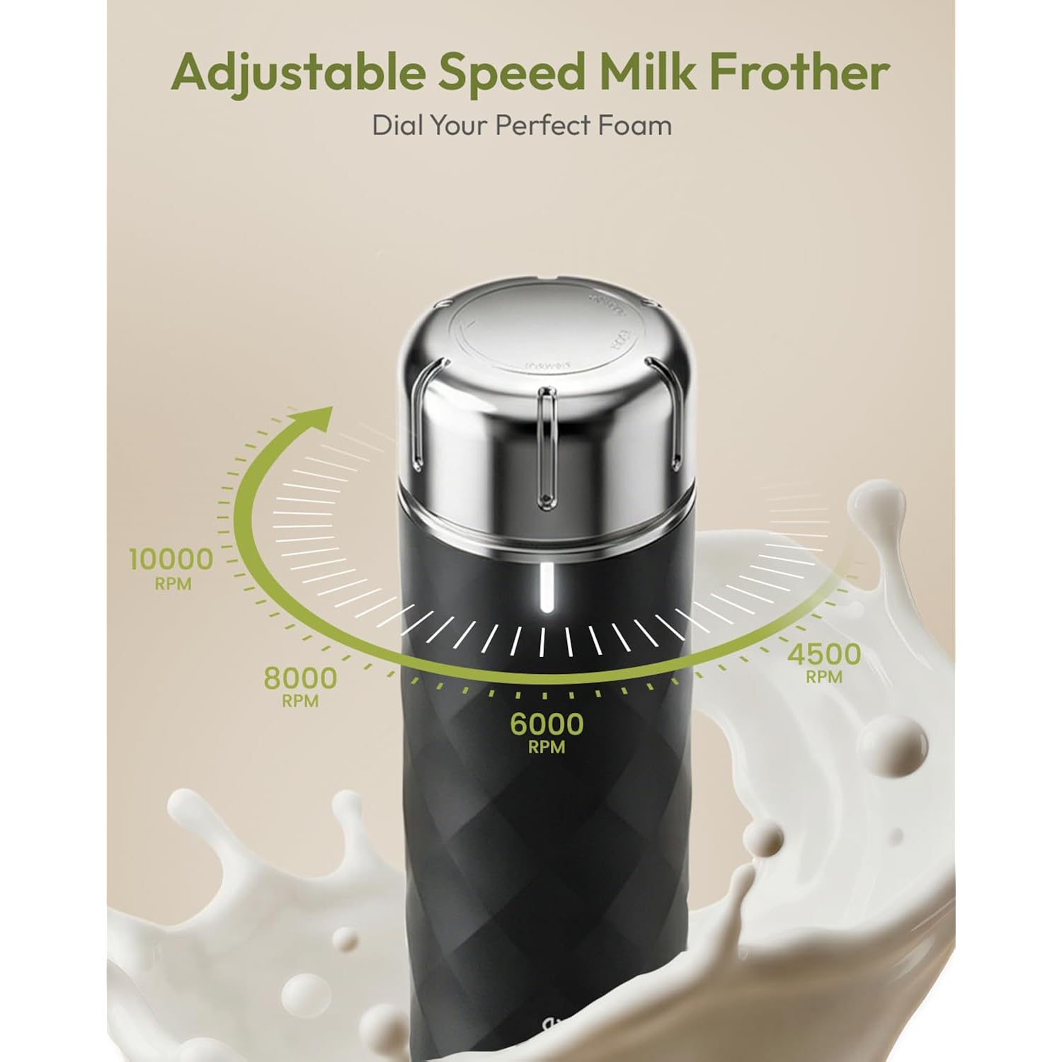 Maestri House Rechargeable Milk Frother With Stepless Speed Control, Lunafro 2.0 Handheld Electric Foam Maker Waterproof Drink Mixer Foamer For Lattes, Cappuccino