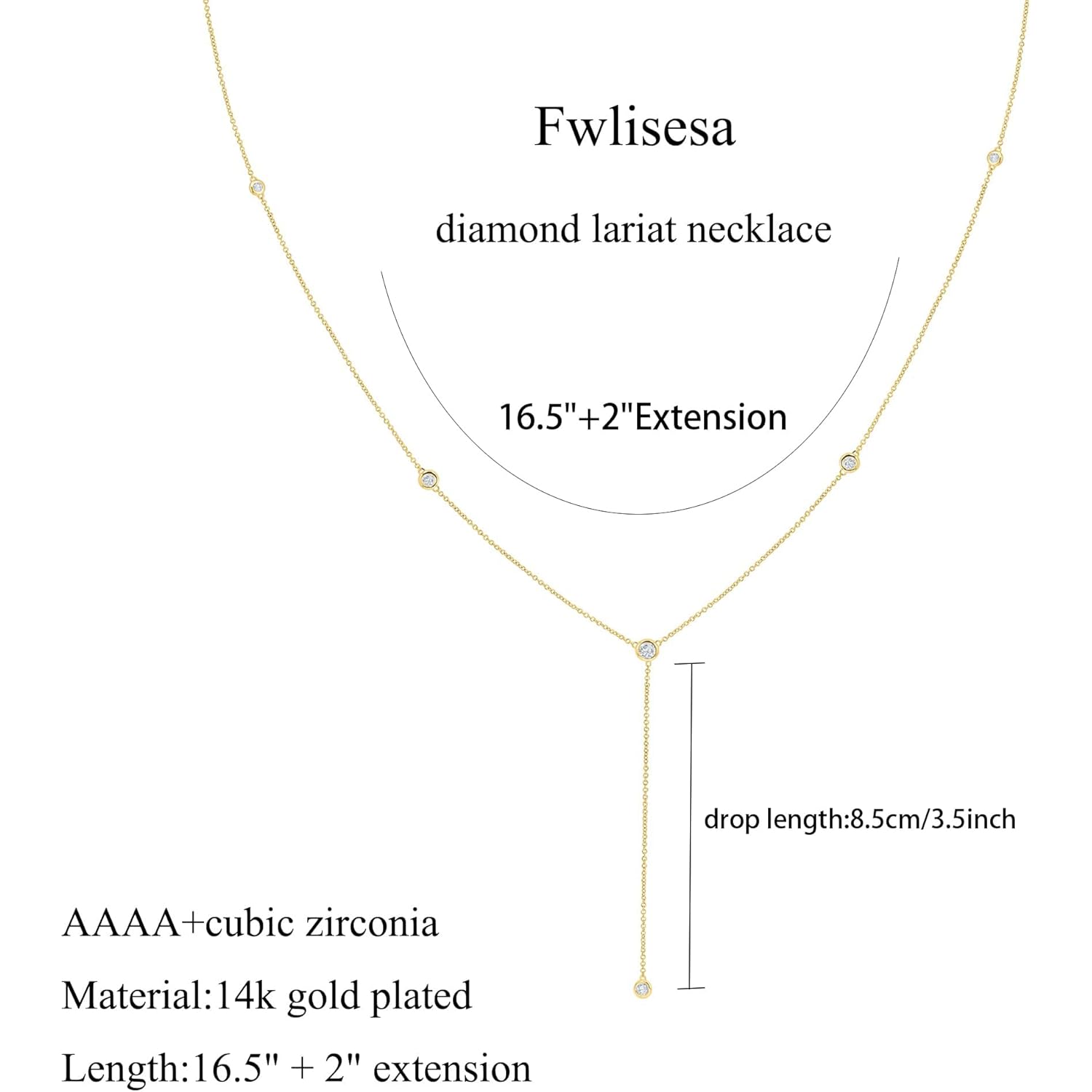 Gold Necklace for Women, Dainty Gold Long Necklaces 14k Gold Plated Prom Lariat Necklace Cute Choker Necklaces for Women Trendy Stuff Fashion Costume Gold Accessories Christmas Jewelry Gifts