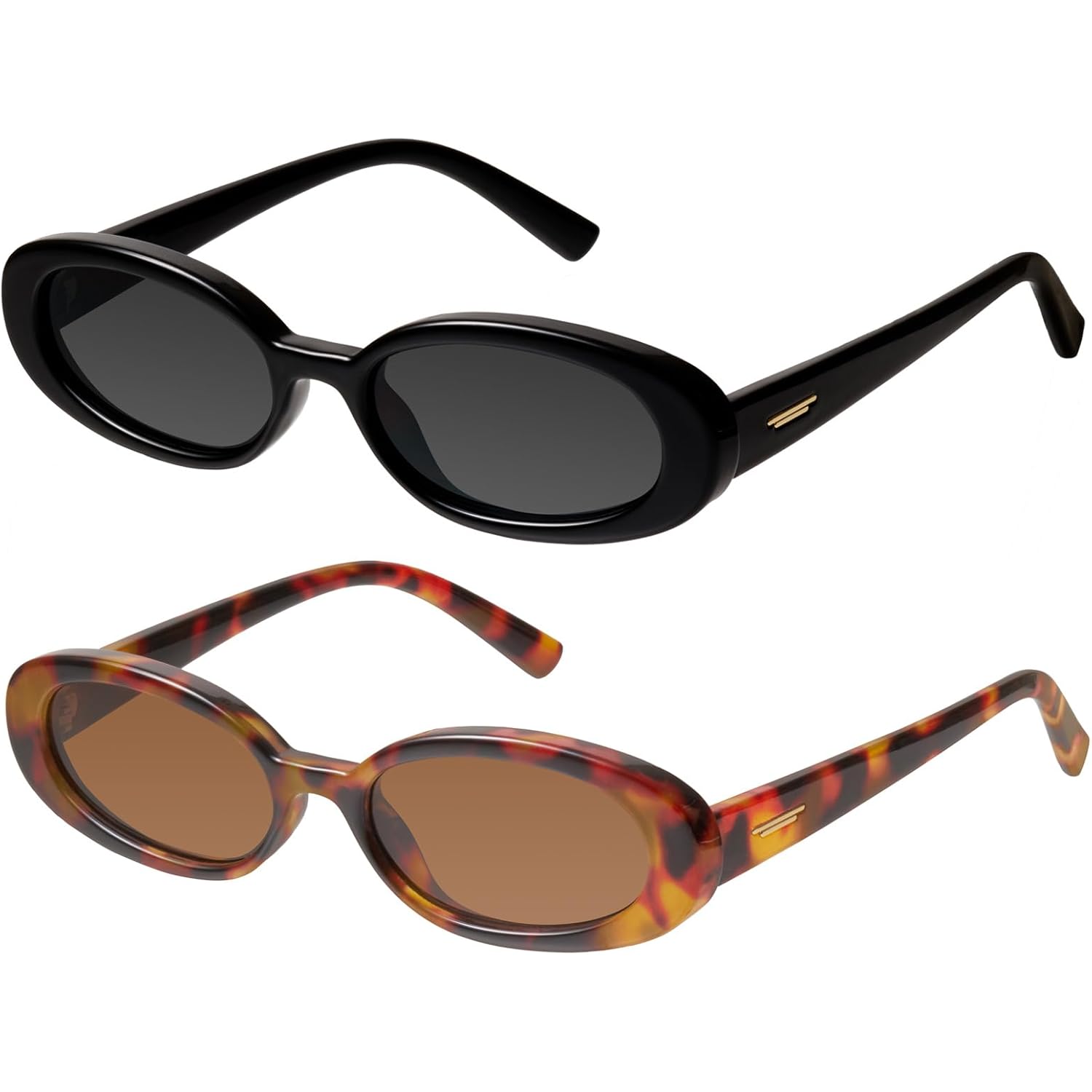mosanana Retro Tiny Oval Sunglasses for Women with Small Face Narrow Style MS52360
