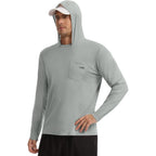 Bassdash Men’S Upf 50+ Fishing Hoodie Shirts With Chest Pocket Lightweight Uv Sun Protection Long Sleeve Hiking Sports Fs34M