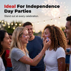 4Th Of July Outfits For Women,Patriotic Red White And Blue Body Glitter Stick,Sparkling Face Hair Glitter,American Flag Makeup For Independence Day Anniversary (2Pc)