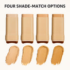 Buildable Full Coverage Foundation Stick, Matte Cream Foundation Makeup For Face & Body, Waterproof Sweat & Transfer Proof Foundation & Concealer, Smooth Finish, 2 In 1 Portable Foundation With Brush